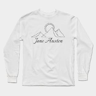 Jane Austen nature black line art Long Sleeve T-Shirt